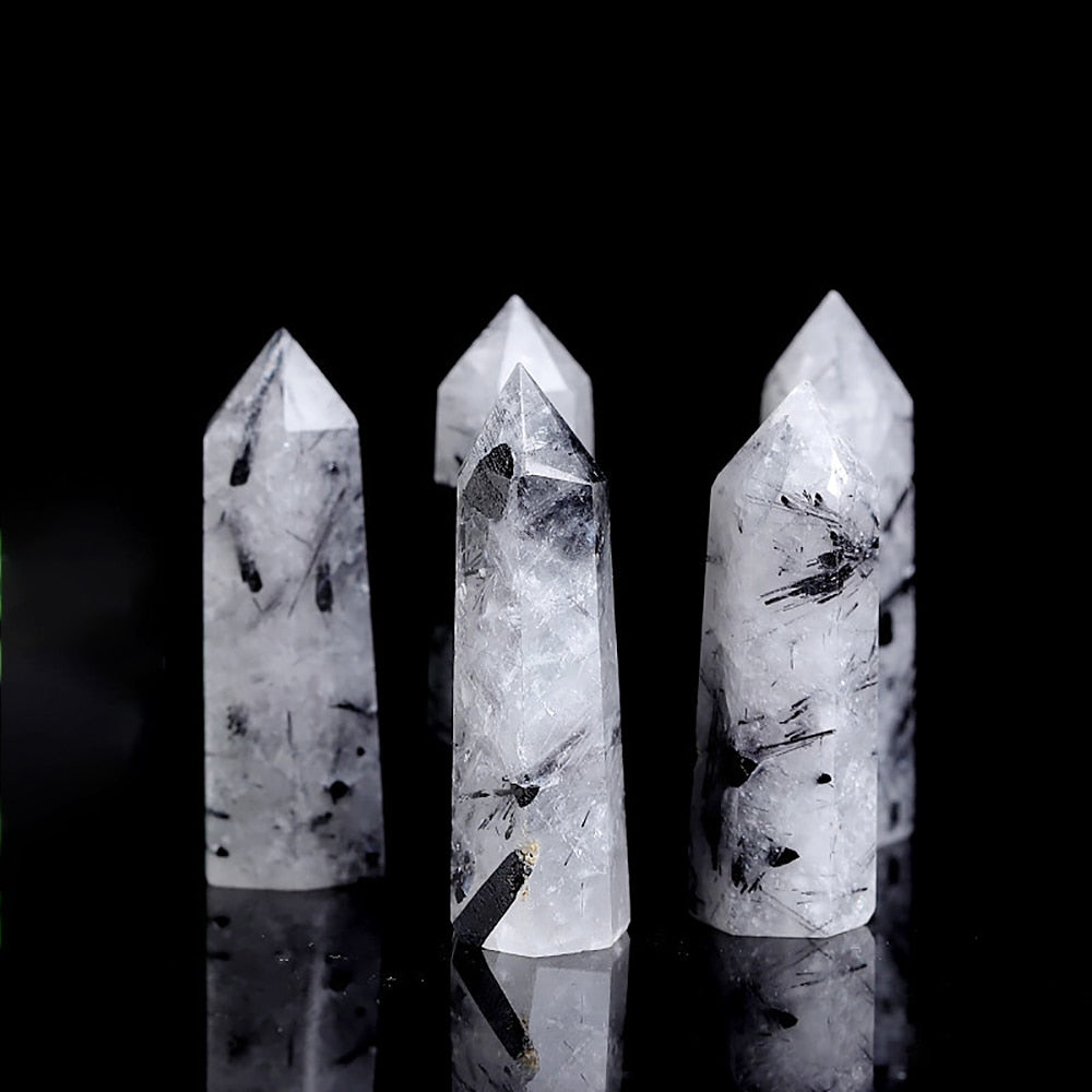 HarmonyHex Black Tourmaline Quartz Crystal