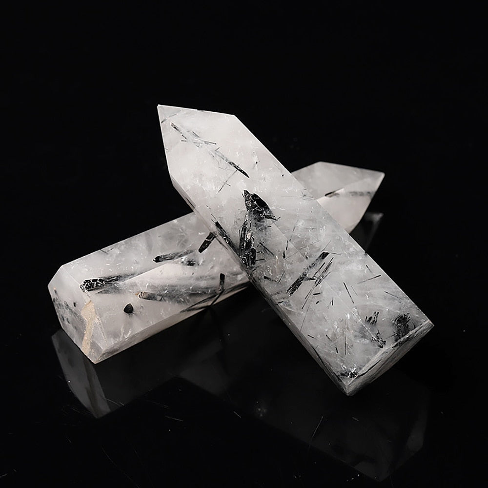 HarmonyHex Black Tourmaline Quartz Crystal